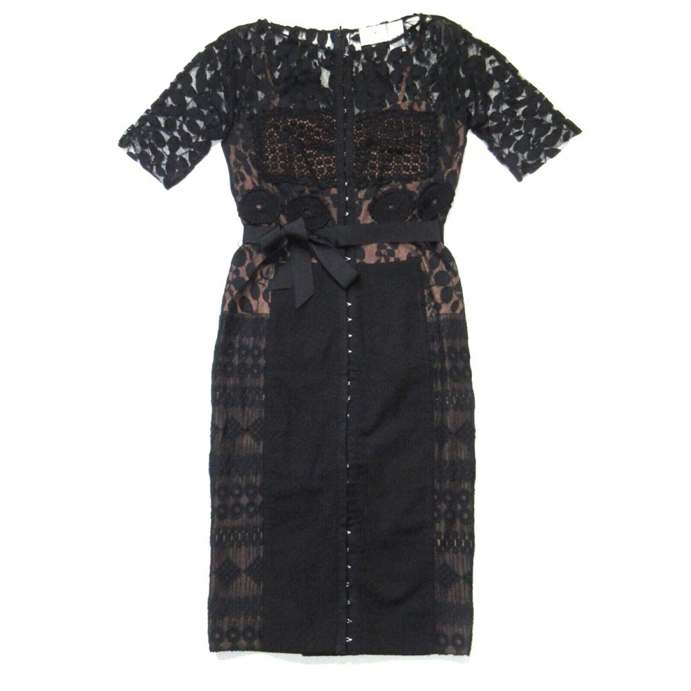 Anthropologie Beguile by Byron Lars Carissima‎ Black Lace Sheath Dress Size 0
